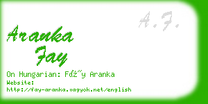 aranka fay business card